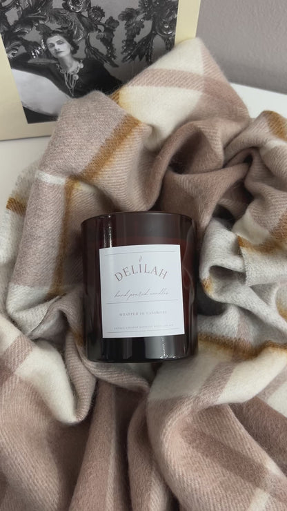 Wrapped in Cashmere Large Amber Glass Candle